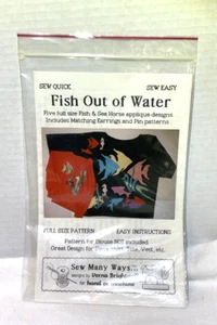 Sew Quick Full Size Pattern Fish Out of Water Fish & Sea Horse Appliqué Designs - Picture 1 of 2