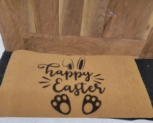 Happy Easter Welcome Door Mat Outdoor for Front Door Non Slip Entryway Floor Rug - Picture 1 of 4