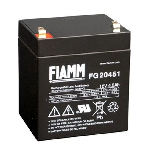 BATTERIA FIAMM FG20451 12V 4.5A PIOMBO GEL ERMETICA 4,5AH RICARICABILE 13,8V 4.8