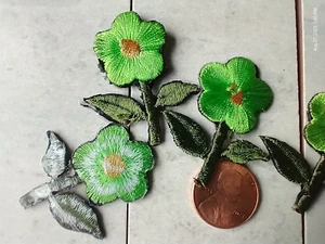 yellow flower Embroidery Sew Iron On Patch Badge Embroidered Fabric Applique 4pc - Picture 1 of 3