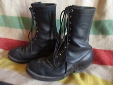 Vintage Black White's 9" Tall Original Packer Boots mens 10.5 FF Black Lace Up