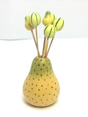 Contenedor de madera para pera 6 selecciones de comida aperitivo de cóctel vintage Foto 1 de 4