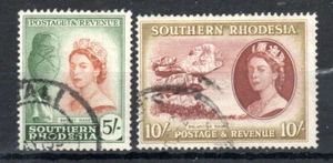 Southern Rhodesia 1953 5s Basket Maker and 10s Balancing Rocks SG 88-90 FU CDS - Picture 1 of 1
