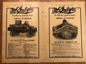 Large 1911 McIntyre 1 Ton Truck Print-Ad/Ft Wayne Transfer Co/ Great Art/ Auburn - Picture 1 of 1