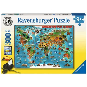 Ravensburger Animals of the World XXL 300pc Jigsaw Puzzle - Kid's Wildlife Map - Picture 1 of 2