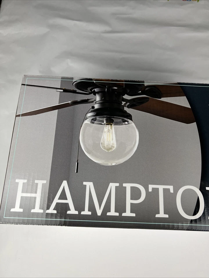 Hampton Bay 1-Light LED Ceiling Fan Light Kit Glass, Bronze Finish, 1007 443 529 - Image 1 of 4