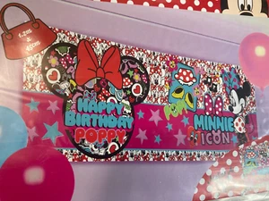 Disney Minnie Mouse Personalised HAPPY BIRTHDAY Banner / Poster 1.2m Long - Picture 1 of 3