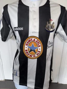 Signed Newcastle 95-97 Style Autograph Home Shirt Keegan Shearer Ferdinand - Picture 1 of 3