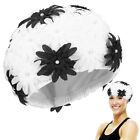 Double Layer Pearl Flower Swim Cap for Outdoor Rafting