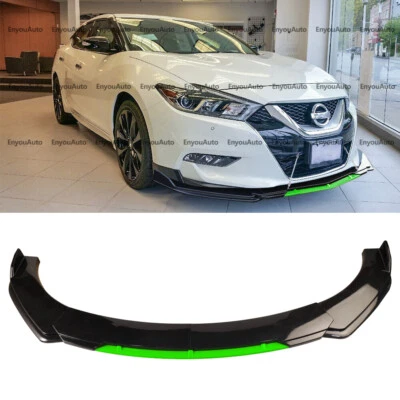 For Nissan Altima Universal Front Bumper Lip Spoiler Splitter Gloss Black Green Foto 1 de 4