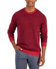 Club Room Men's Two Tone Crewneck Sweater Red Size X-Large