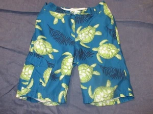 Boys SWIM SUIT Swimsuit Trunks by GYMBOREE - Sz 6 - Teal Blue w/ Green TURTLES - Picture 1 of 2