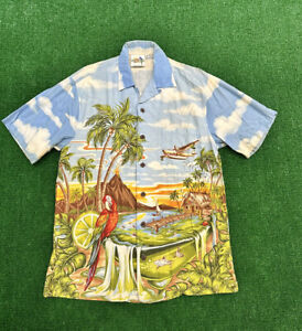 Margaritaville Jimmy Buffett Tropical Island Hawaiian Aloha Shirt Size Medium