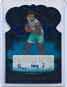 2020-21 Crown Royale VERNON CAREY JR RC Auto Blue #'d 48/75 Hornets 