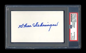 CHARLIE GEHRINGER SIGNED INDEX CARD MINT PSA/DNA SLABBED AUTOGRAPHED HOF TIGERS - Picture 1 of 1
