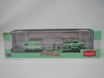M2 Machines COCA-COLA 1967 Dodge A100 Panel Van &1971 Plymouth Hemi Cuda TW 16 - Image 1 of 4
