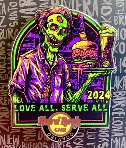 2024 HARD ROCK CAFÉ ORLANDO HALLOWEEN ZOMBIE SERVER LE PIN - Imagen 1 de 2