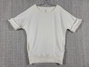 Gap Womens Beige Pullover Sweatshirt w Cuffed Sleeves Sz Medium Y2K Relaxed Fit - Picture 1 of 13