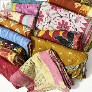 Wholesale Lot kantha Quilt Indian Vintage Bedspreads Cotton Throw Ralli Blanket  - Picture 1 of 7