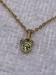 Collar de gemas verdes de Mickey Mouse de Disney, cadena de 18 pulgadas - Imagen 1 de 5