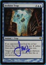 Archive Trap Zendikar NM Blue Rare Artist Signed MTG CARD (ID# s41967) ABUGames