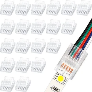 20 Pcs 5 Pin 12mm LED Strip Connectors RGB LED Strip Lights Waterproof Adapter - Picture 1 of 6