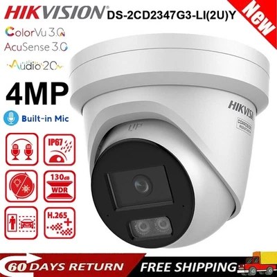 Hikvision DS-2CD2347G3-LI2UY 4MP ColorVu 3.0 IP Camera Hybrid Light Dual-MIC - Image 1 of 4