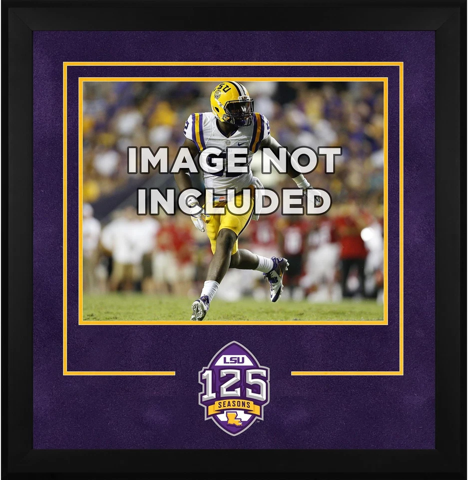 LSU Dlx 16'' x 20'' Horizontal Photo Frame with 125 Years of Football Logo - Image 1 of 1