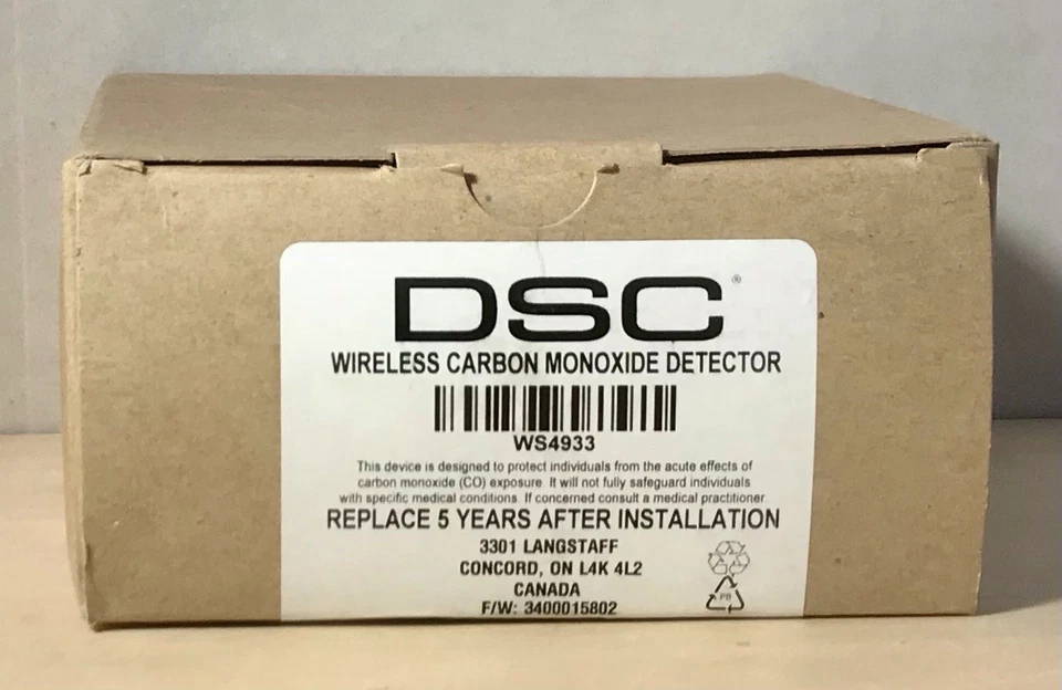 DSC WS4933 Wireless Carbon Monoxide Detector LOT (5)