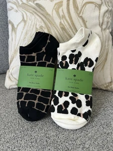 New! Kate Spade 2 pks (6 Pairs) no-show socks One Size Navy Pink White Floral - Picture 1 of 7