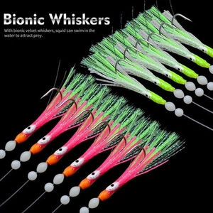 18Pcs Fake Bait Plastic Artificial Rigs String Hooks Luminous Fishes Lure Sea - Picture 1 of 18