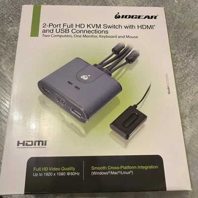 2-Port Full HD KVM Switch with HDMI and USB Connections - Bild 1 von 2