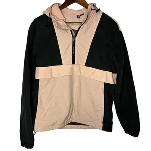 H&M Divided Anorak Black Pink Pullover Lightweight Track Jacket Small - Picture 1 of 7