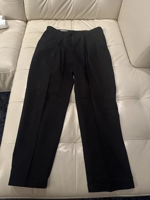 Calça social vintage John W. Nordstrom 35x30 preta plissada algodão calças business - Imagem 1 de 3