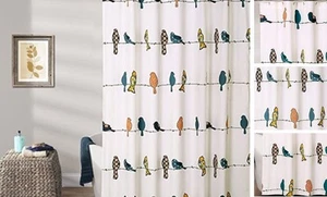 Rowley Birds Shower Curtain, 72” W x 72” 72"W x 72"L (Pack of 1) Multicolored - Picture 1 of 6