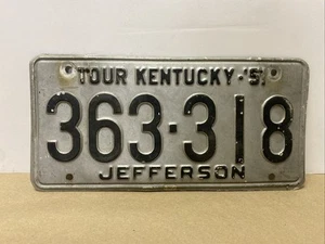 1951 Tour Kentucky License Plate 363-318 Jefferson Country - Looks Original! - Picture 1 of 9