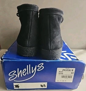 Vintage 90s Shellys Black Suede Platform Shoes Boots UK10 Iconic Retro Style SAS - Picture 1 of 15