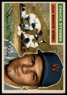 1956 Topps #68a Chuck Stobbs White Back - Image 1 of 2