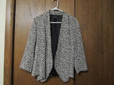 Notations L tan/brown animal print open drape ladies cardigan/jacket - Image 1 of 3