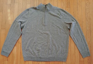 John W. Nordstrom Men's Size XL Gray 1/4 Zip 100% Italian Cashmere Sweater - Picture 1 of 9