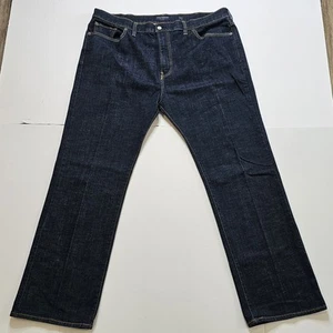 Lucky Brand Mens 44x34 Jeans 181 Relaxed Straight Dark Blue Denim Measures 46x32 - Picture 1 of 14