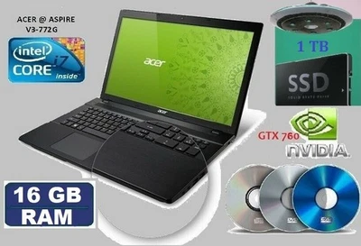 Acer Aspire v3-772G~17,3"/Intel C° i7/SSD 1 TB + HDD 1 TB/ RAM 16GB/ Full HD° - Bild 1 von 4