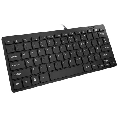 CIT KB-738 Slim Premium Mini USB Wired Keyboard Black UK Layout Desktop Laptop - Image 1 of 4