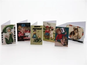 Casa de Muñecas Miniatura Escala 1/12 Juego de 6 Tarjetas de Cumpleaños HJ18 - Imagen 1 de 1