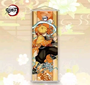 Demon Slayer: Zenitsu Agatsuma Anime ART Scroll Poster Wall Decor Gift 26x10 - Picture 1 of 5