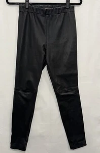 Theory Adbelle Lamb Leather Stretch Leggings Pants Black $995 - Size 6 - Picture 1 of 4