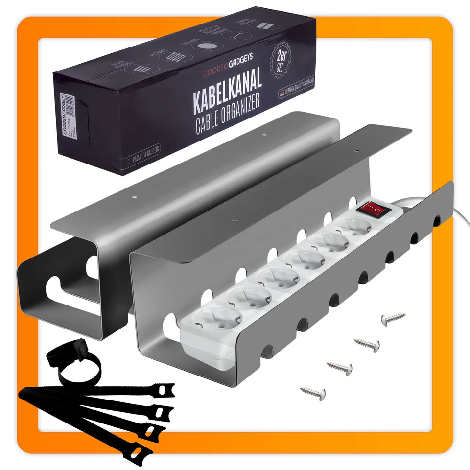 2er Kabelkanal Organizer Schreibtisch Kabelmanagement Kabelordner Kabelordner - Bild 1 von 4