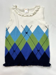 Gymboree Full of Glee Blue Green Diamond Argyle Sweater Vest 7 8 NEW RARE HTF - Picture 1 of 3