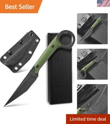Cuchillo de mango compacto G10 con hoja D2 - Perfecto para camping, senderismo, supervivencia Foto 1 de 4