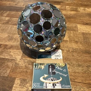Rotating Disco Ball Ornament - Dance Celebration Christmas Decor 4” Mirror Ball - Picture 1 of 3
